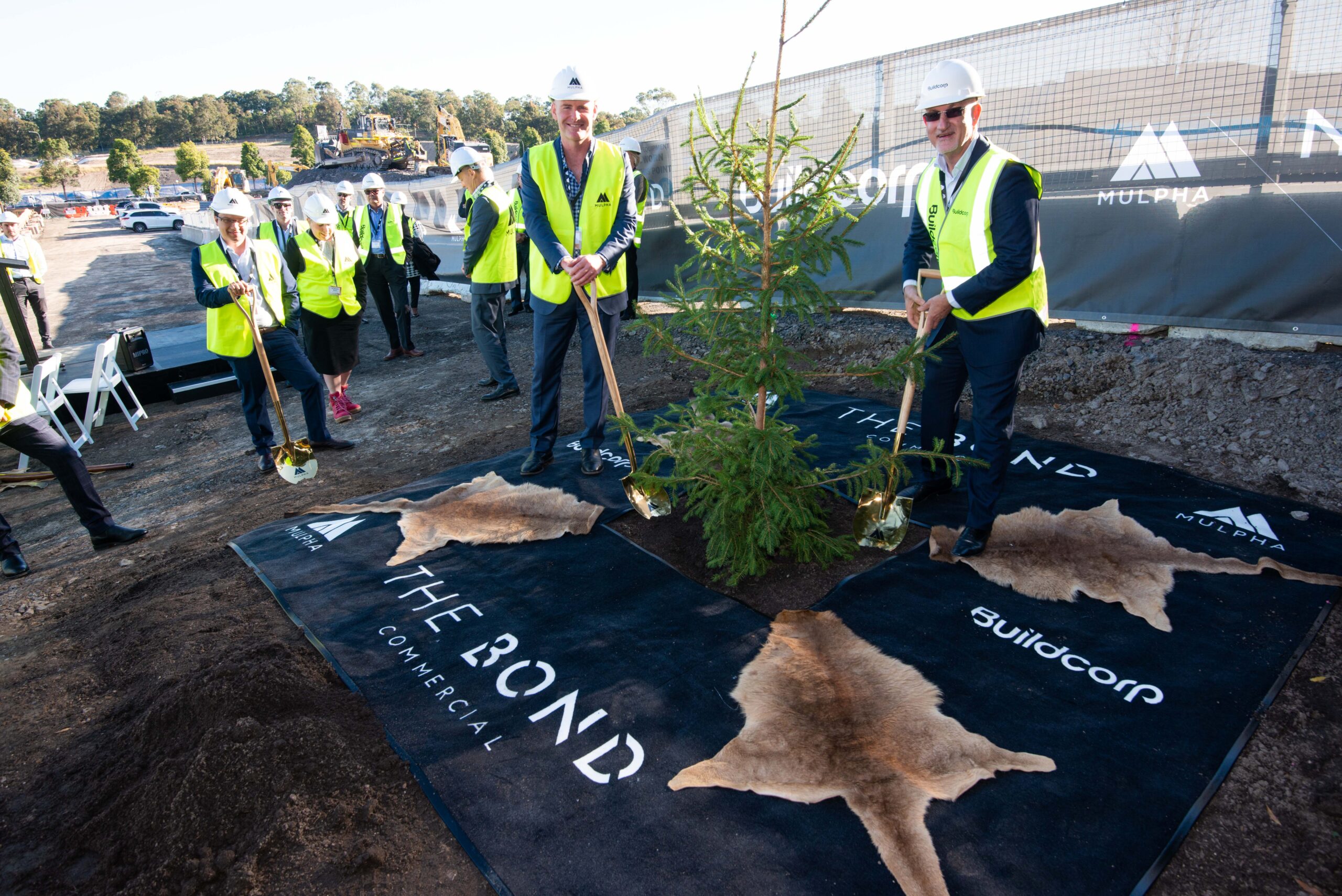 The Bond Norwest tree planting ceremony with Tim Spencer from Mulpha and Tony Sukkar AM from Buildcorp